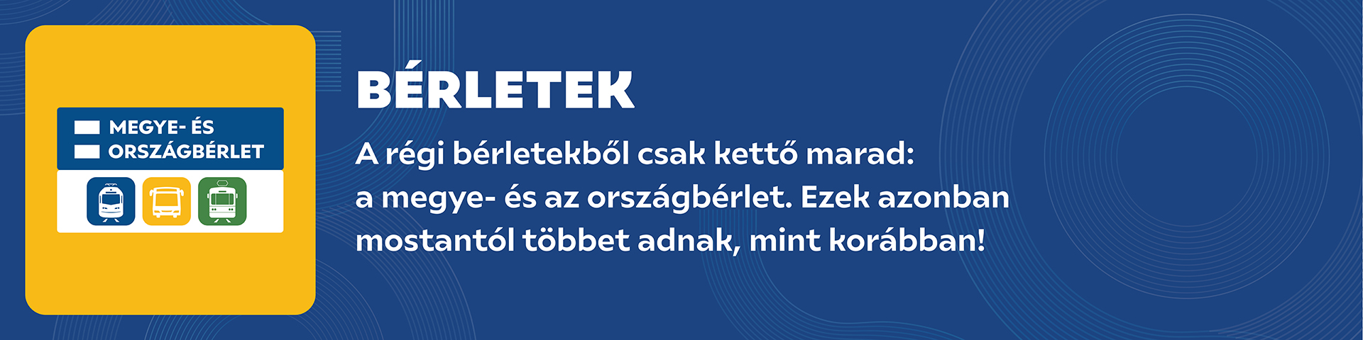 Bérletek - A régi bérletekből csak kettő marad: a vármegye- és az országbérlet. Ezek azonban mostantól többet adnak, mint korábban!